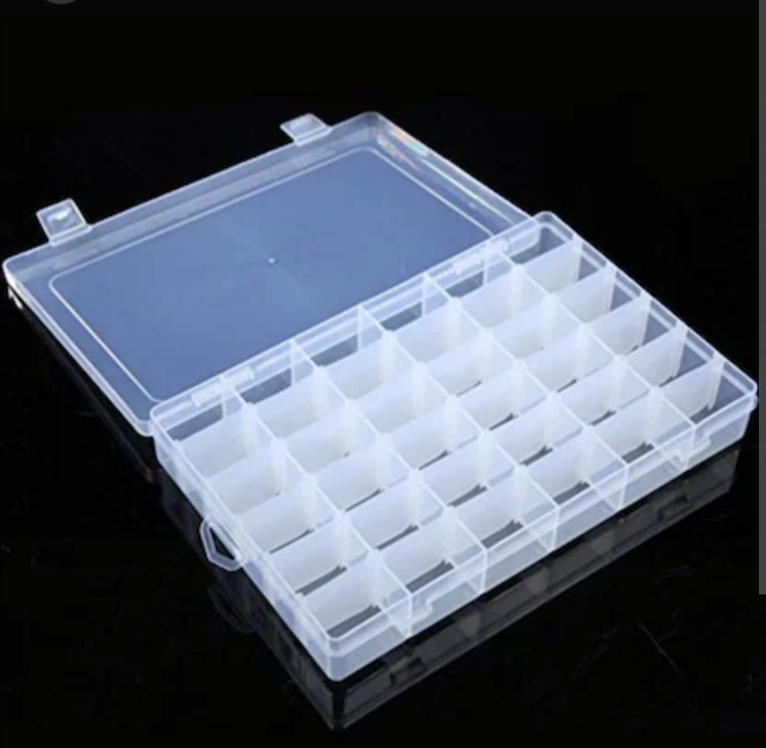 36 Grid Compartment Plastic Storage Organizer Box | Beads box | Beads, Jewelry, Screws & Accessories Storage