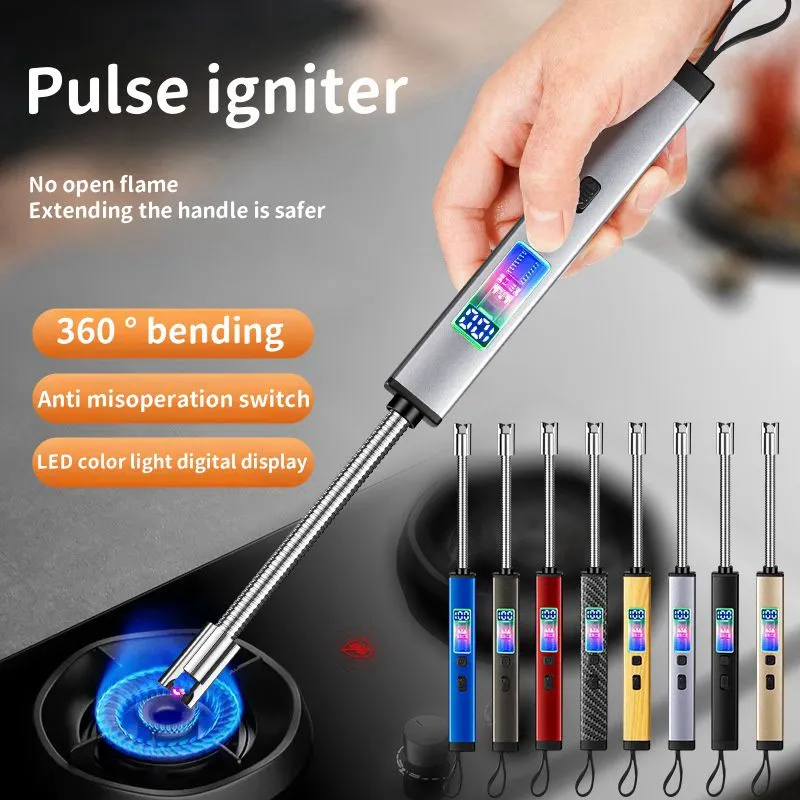Electric Arc USB Rechargeable Flameless Arc Lighter Flexible and Windproof for Candles, Hiking, Camping, Kitchen, Fireplaces 360 degree free rotation