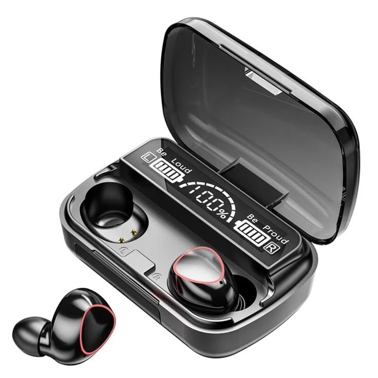 M10/M19/M25/X55/895B/M90/Air 31 TWS Wireless Bluetooth Earbuds - ENC Noise Cancellation, LED Display, Touch Control, Gaming Mode, Waterproof Headphones with Charging Case Compatible for Android & All Devices