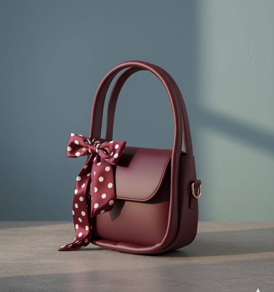 🎀 Elegant Ladies Multicolor Shoulder Bag 👜 | Fashion Crossbody Purse and top handle bag with Polka Dot Bow For Women ✨