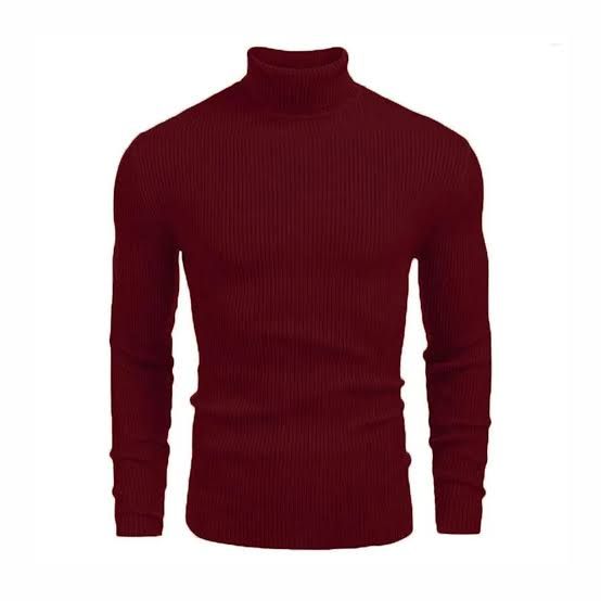 Premium High Neck Black Full Sleeve Pullover Stretchable Ribbed Cotton & Lycra T-Shirt Turtleneck Tops Sweatshirt Winter Warm Free Size Every Fitter Special offer InnerWear