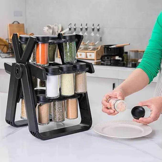 360° Rotating Ferris Wheel Spice Rack Organizer | Kitchen Masala Storage Rack | Rotating Spice Holder | Countertop Organizer