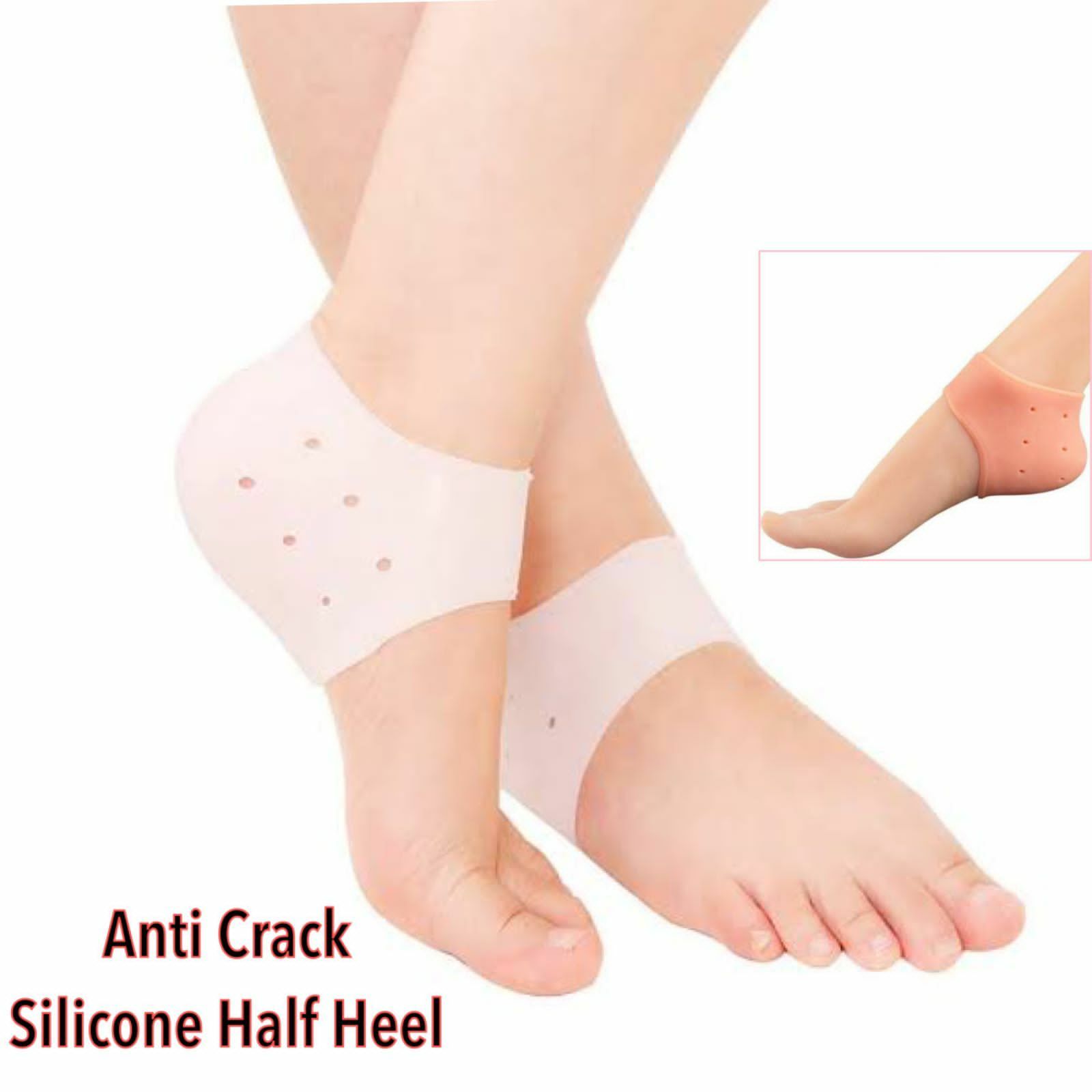 Anti crack cPair of Silicone Half Heel Socks