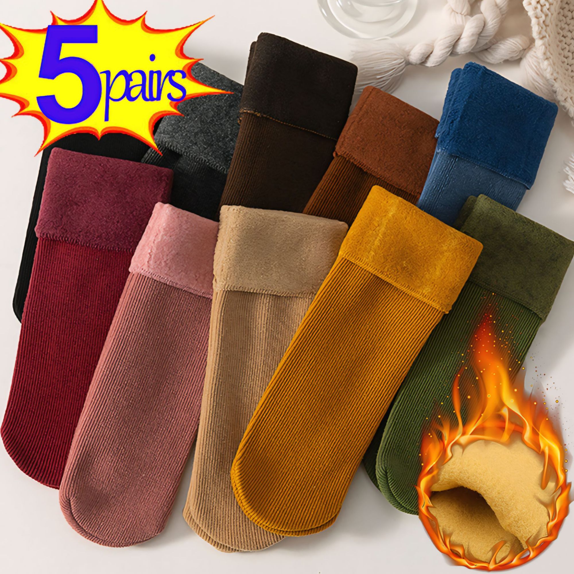 Women Winter Socks Warm Thicken Thermal Snow Boots Floor Socks Soft Velvet Cashmere Sock Sleep Solid Color Home Floor Socks