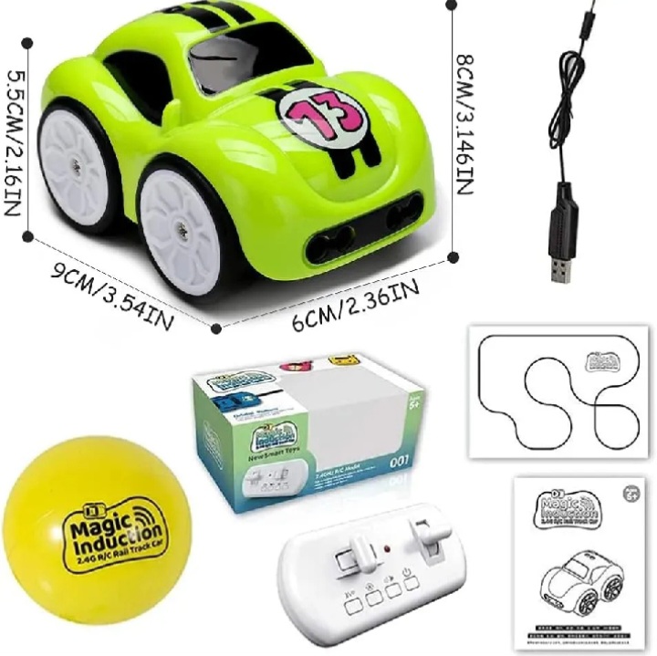 Magic Induction 2.4GHz RC Rail Track Car Smart Induction Toy Car for Kids 5+ | Remote Control Follow Track Racing Car