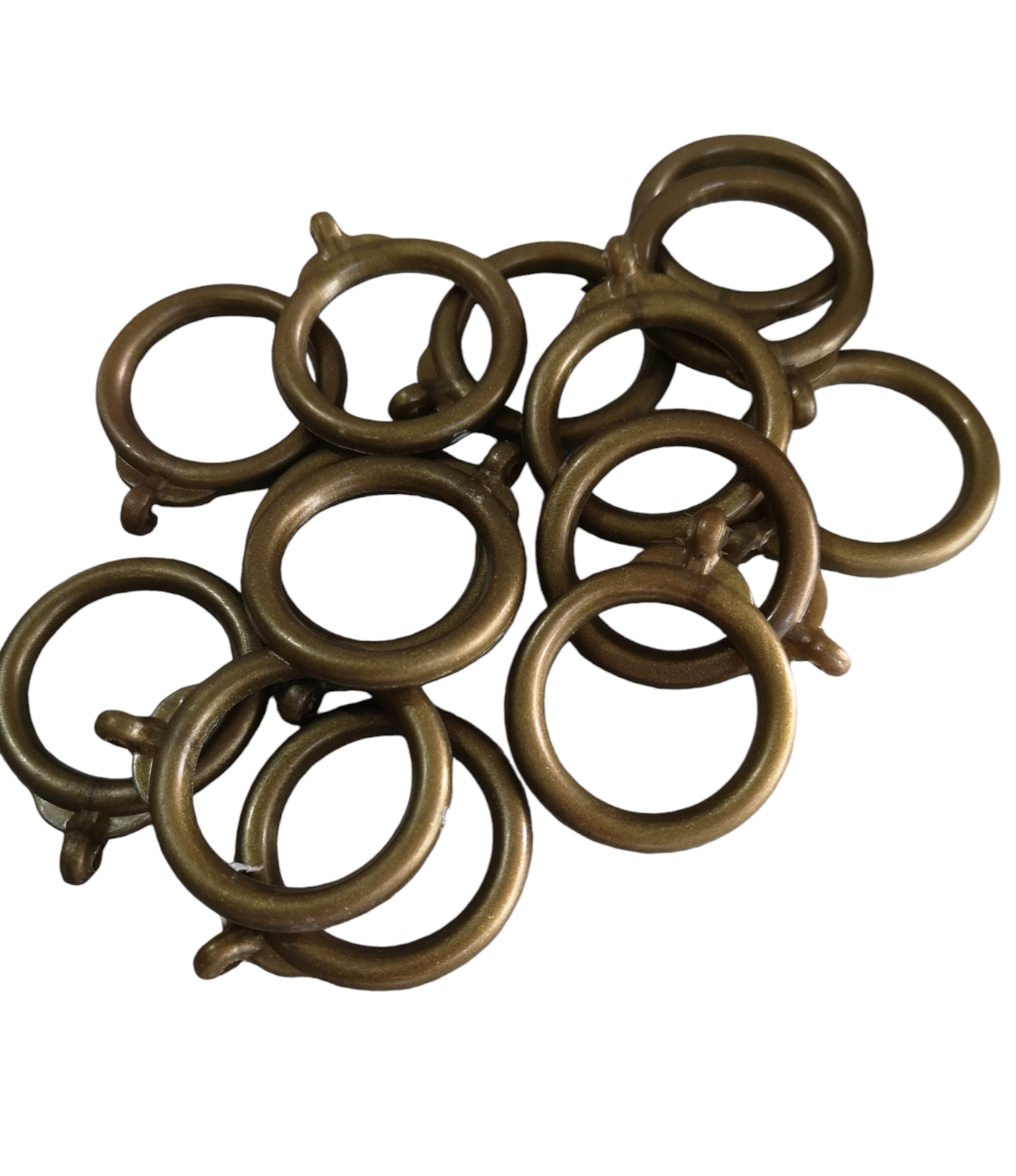 Champagne Gold Plastic Curtain Rings – Durable Curtain Hanging Rings for Easy Gliding (Set of 12)
