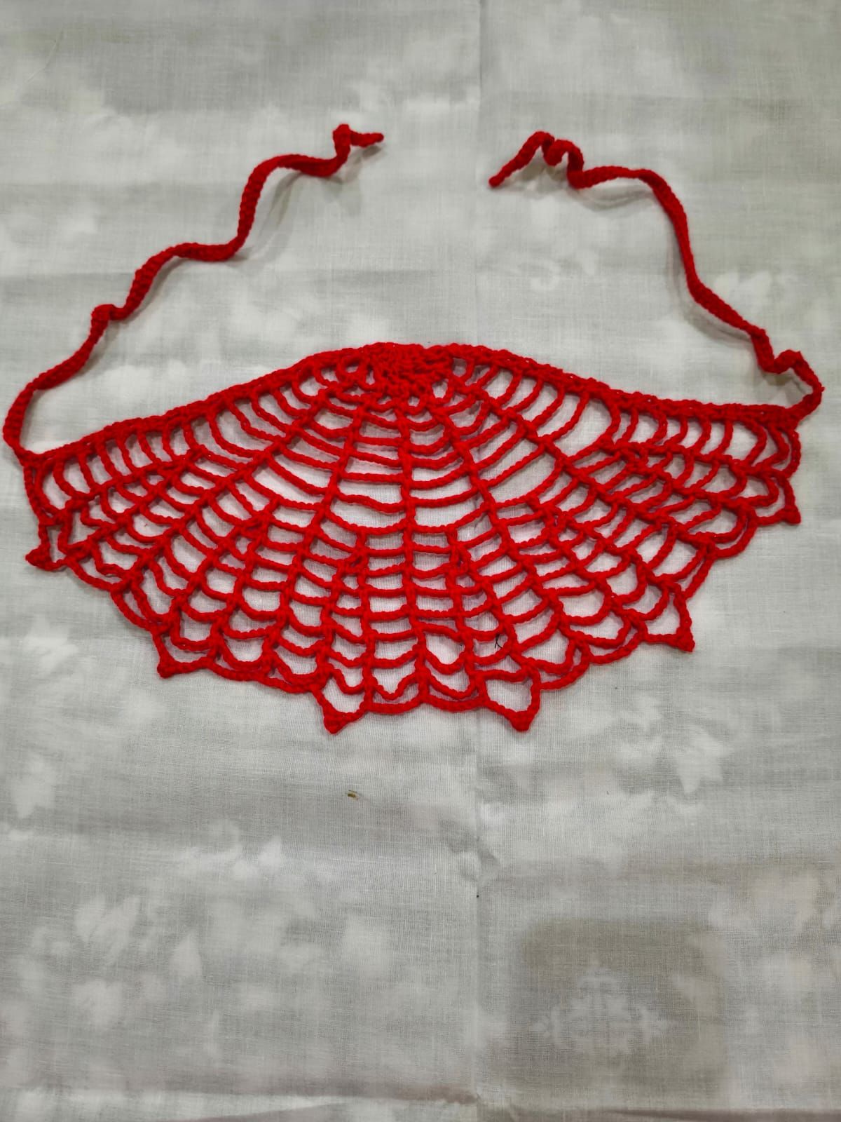 Handmade Crochet Bandana Head Scarf Boho Hair Accessory