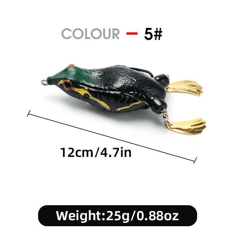 WEIHE 1pcs 2nd Generation Frog Lure 12cm 25g, Artificial Bait for Snakehead Fishing