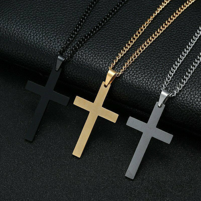 New Christian Cross Pendant Necklace For Men's Necklace Fashion Metal Religious Pendant Women Party Jewelry Accessories