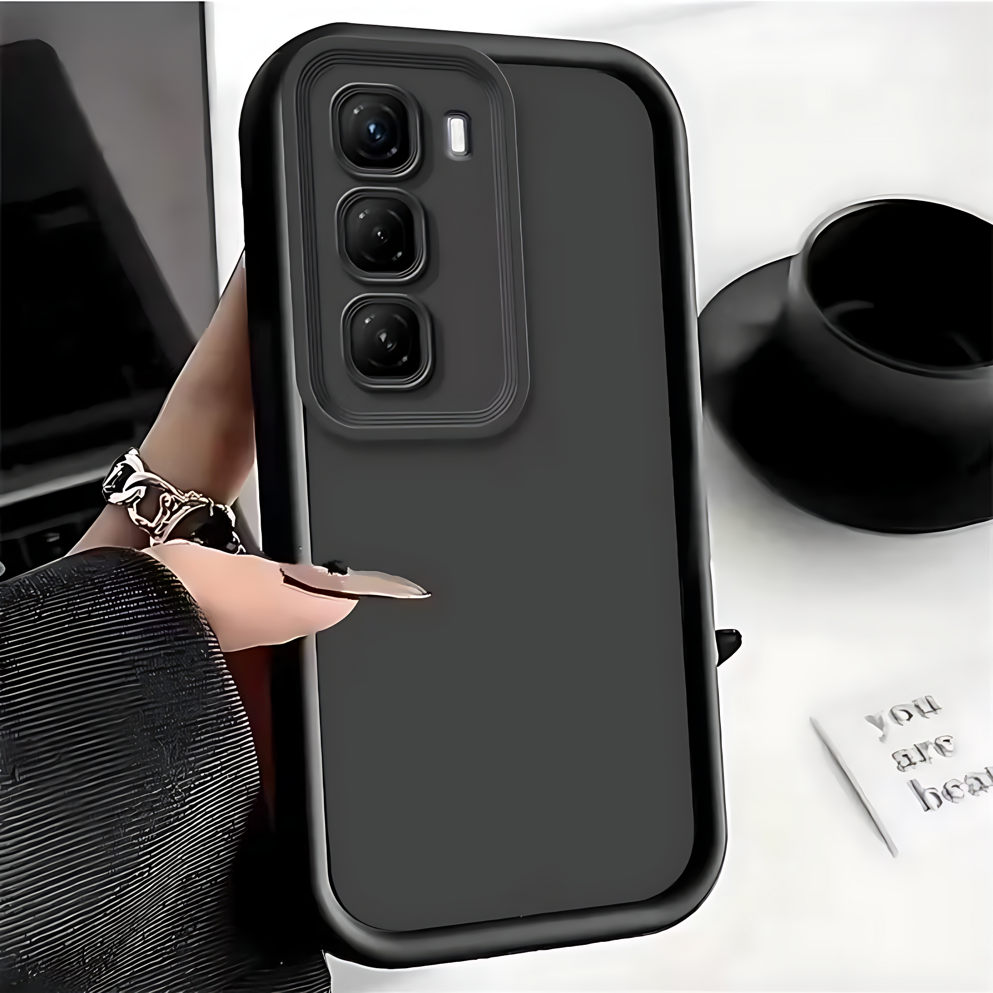Sixonic Candy Silicone Cover For Infinix Hot 60 – 60i – 60 Pro – 60 Pro Plus – Shockproof Soft TPU Back Cover With Camera Lens Protection Case