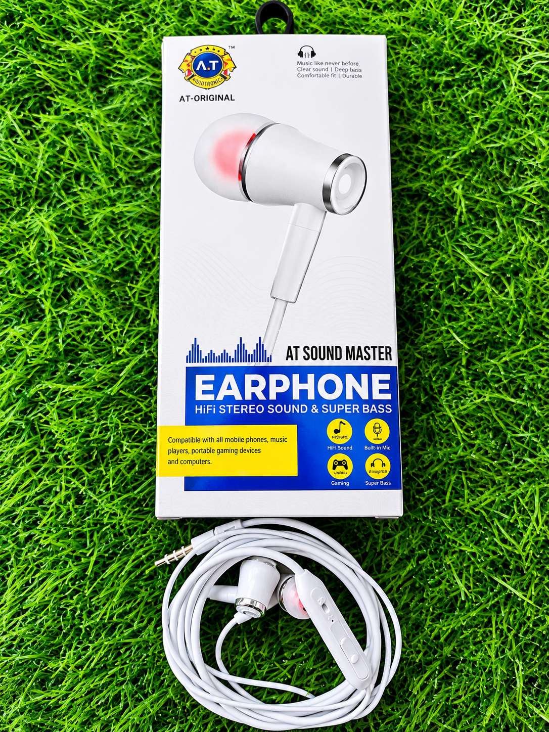 AT Original AT Sound Master Earphone – HiFi Stereo Sound & Super Bass Wired Earphones
Premium In-Ear Earphones with Built-In Microphone & Clear Sound Quality
Super Bass Handsfree for Music, Gaming, Ca
