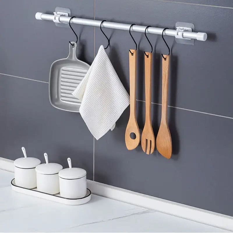 Pack of 2 Transparent PVC Adhesive Curtain Rod Hook