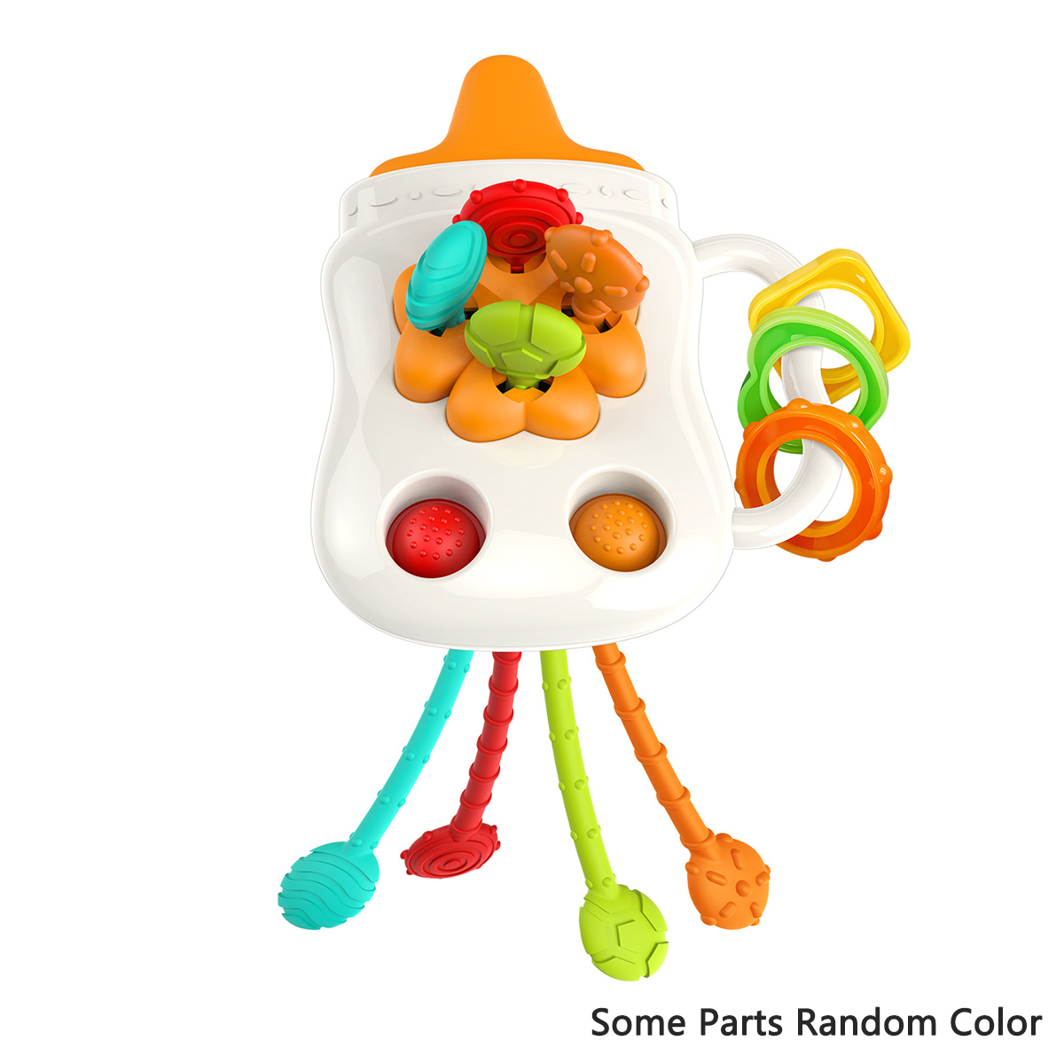 Activity Development Pull String Toys Silicone Teething Rattle Educational Learning Toy Baby Sensory Montessori Toys 