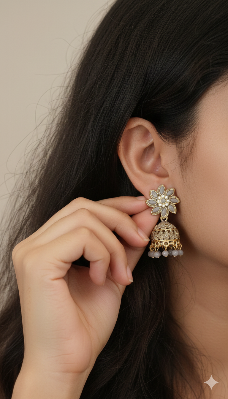 Random Jhumka Earrings For Women - 1 Pair - Klaizela
