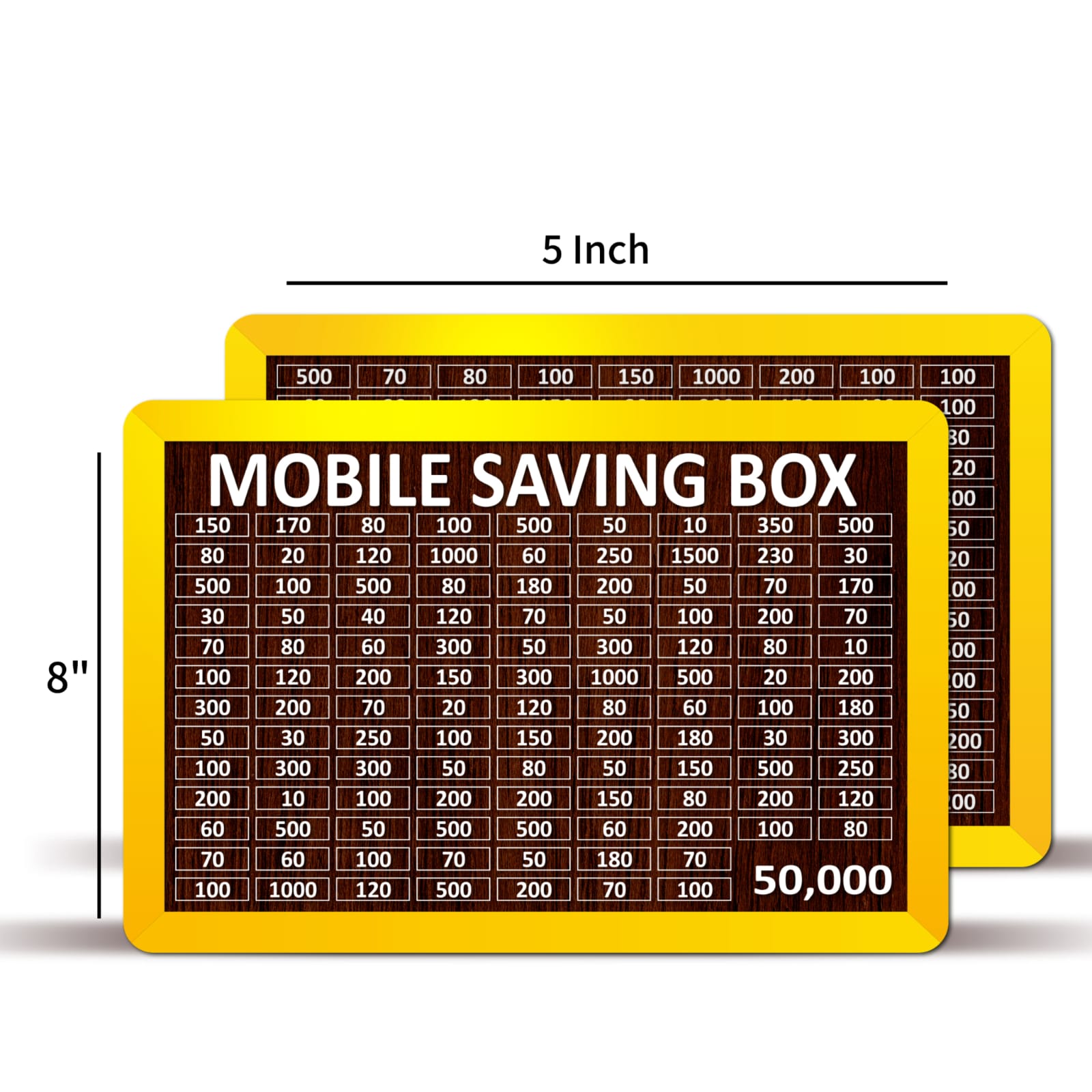 50,000 PKR Target Wooden Money Box with Daily Savings Tracker