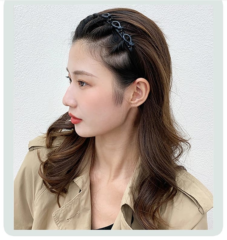 Hairstyle Twister Hair Band Double Bangs with Clip for Women & Girls