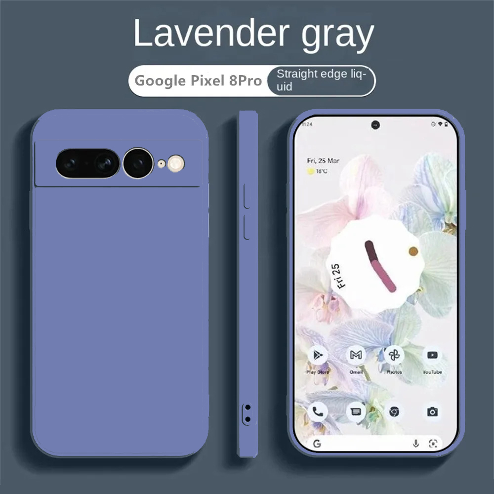 For Pixel 8 Pro 7A 7 Cover Shockproof Back Cases Liquid Silicone TPU Soft Solid Color For Google Pixel 6 7 6A 7A Case