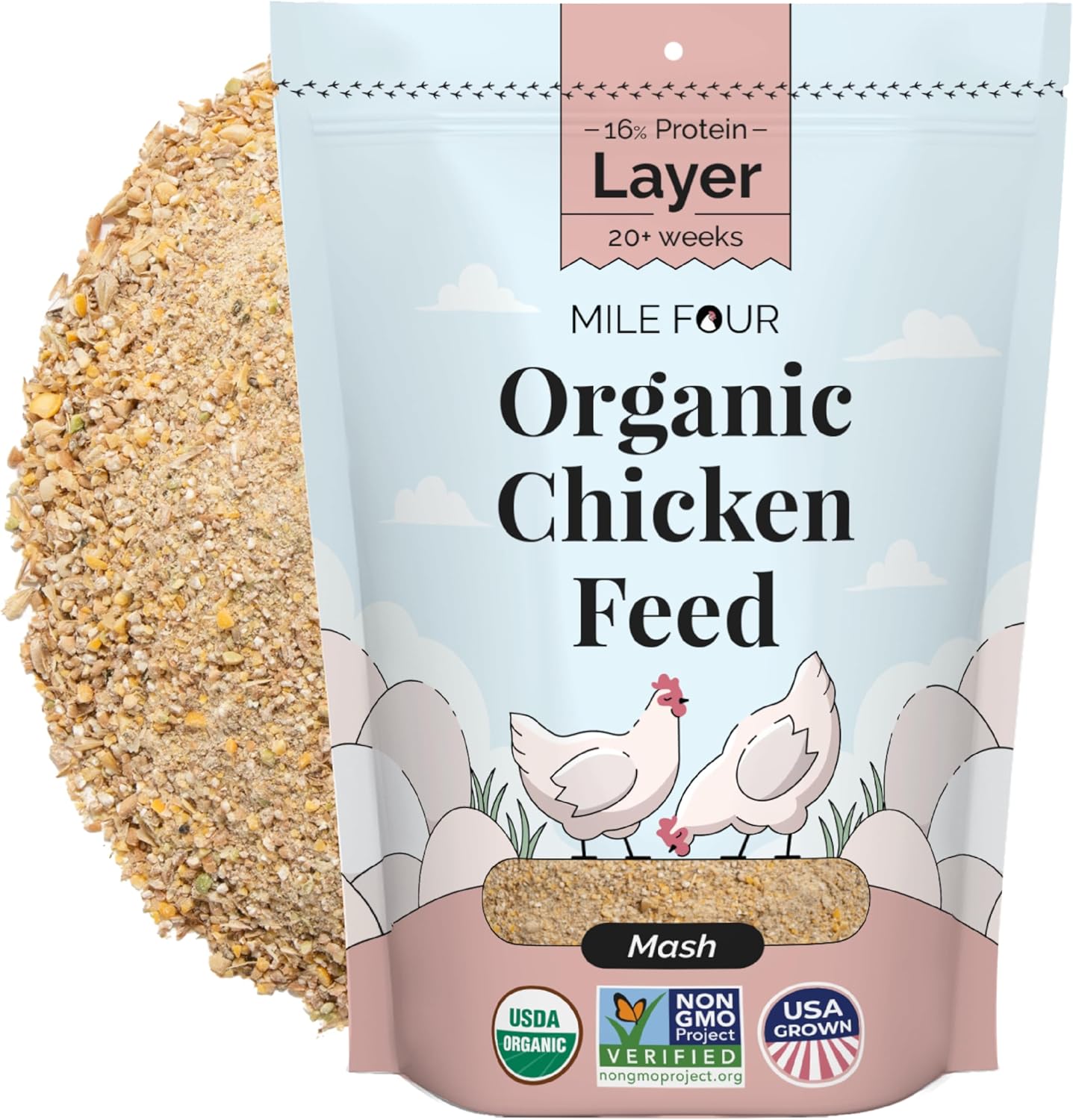 Organic Chicken Feed Layer (20+ week) Chickens Organic, Non