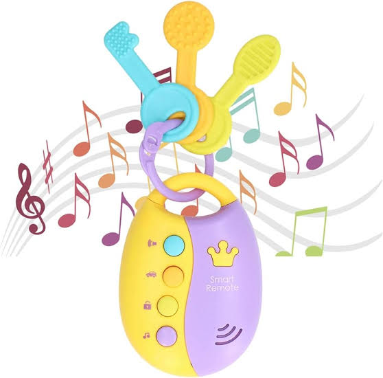 Teething keys Light And Sounds  3 textured Keys For Newborn Toddler Baby Kids