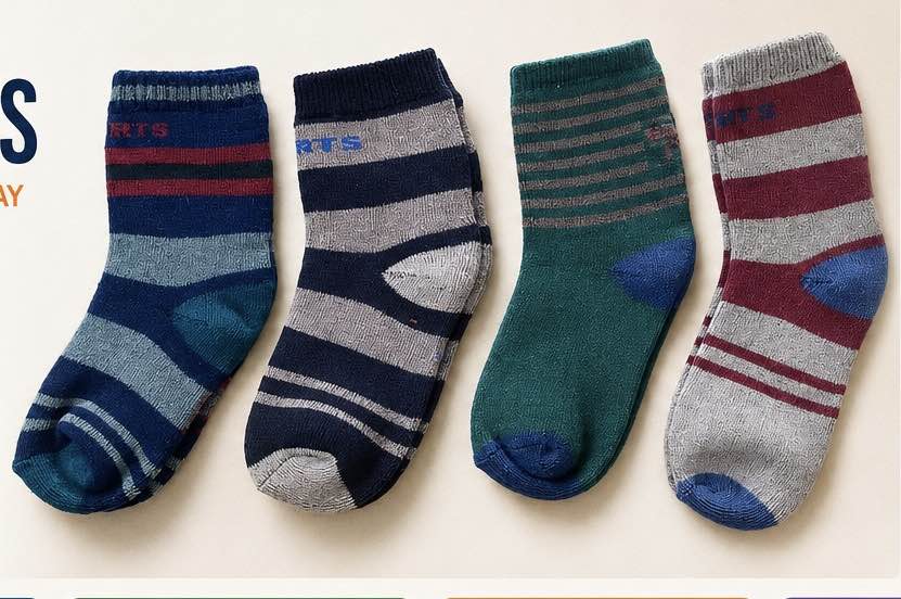 3 Pair Children's Socks – Soft Cotton Crew Socks for Boys & Girls, Casual Wear 4-6 year