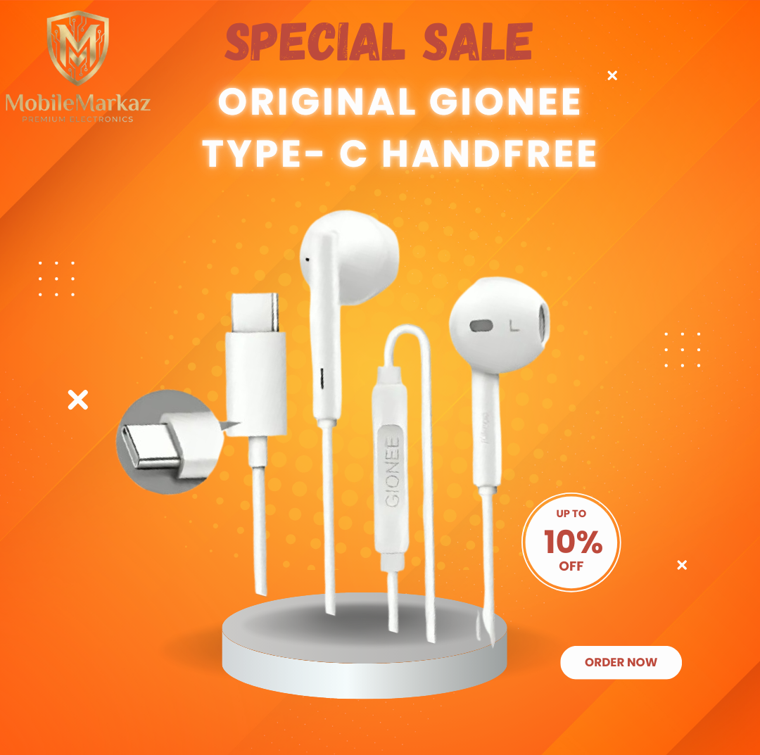 MobileMarkaz Type-C Handsfree Earphones with Dual Drivers | Deep Bass HD Sound Wired Earphones with Mic | Low Latency Gaming & Calling Headset | USB-C Audio Earphones for Smartphones, Tablets & Laptops price in Pakistan