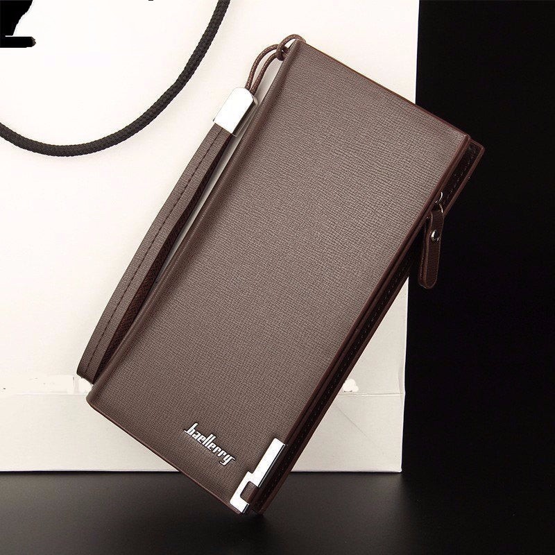 Men Long Wallet PU Leather Slim Wallet Long Clutch Leather Wallet Long Business Male Wallet Coin Purse Men Purse Pouch with Card Holder for Men