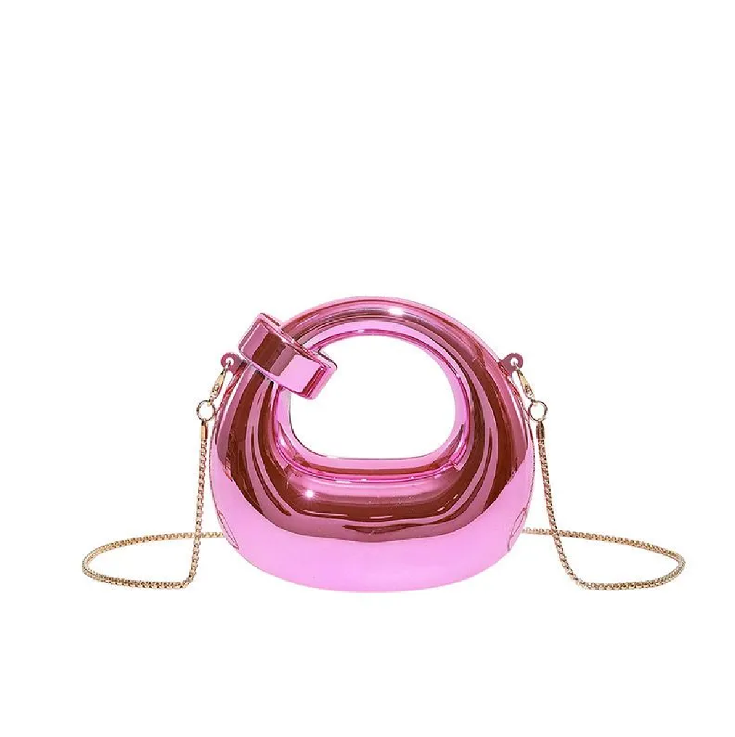 New Acrylic Moon Shaped Mini Clutch for Women | Luxury Evening Handbag | Eid Festival, Party, Wedding & Formal Fashion Purse