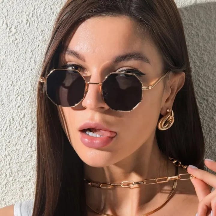 Trendy Metal Frame Sunglasses Retro Mirror Sunscreen