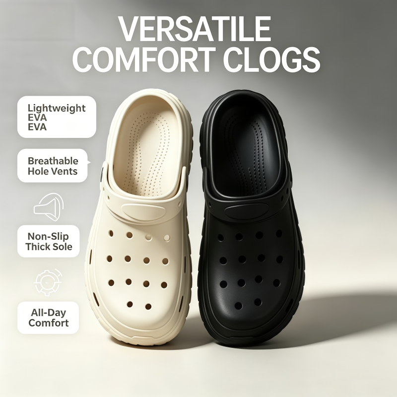 Men's and women's universal EVA anti-slip thick-soled breathable one-piece slippers, lightweight indoor and outdoor slippers