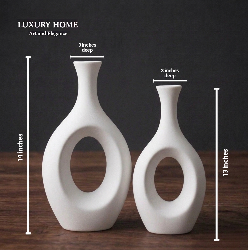 Ceramic Vase Set for Table | White Vases Ceramic | Flower Vases Big Size | Home Decoration Vases Vessels