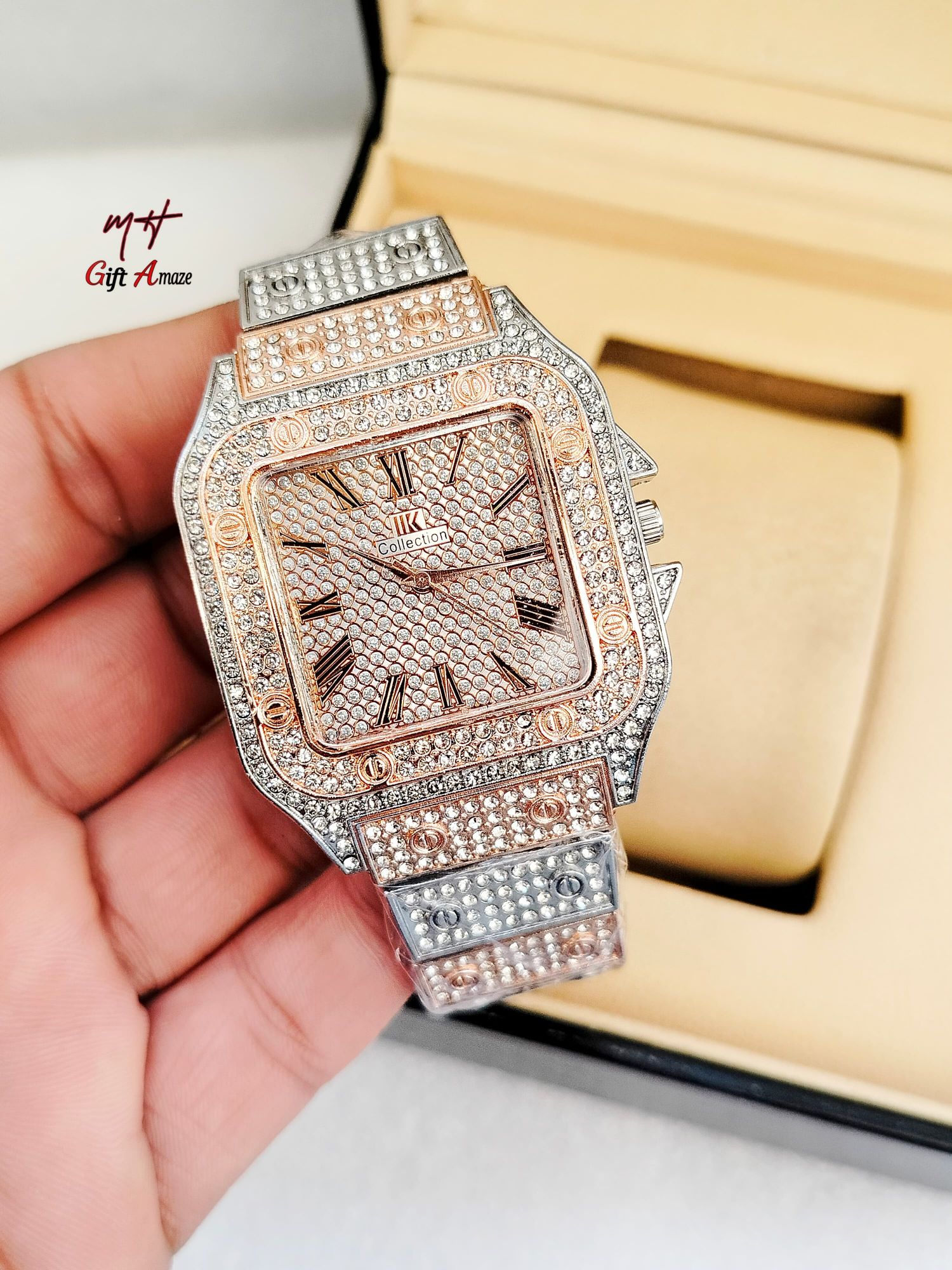 HOT DEALS Luxury Diamond Men Women Watches Gold Watch Ladies Wrist Watch Luxury Rhinestone Unisex Bracelet Watches Female Clock 2025 New