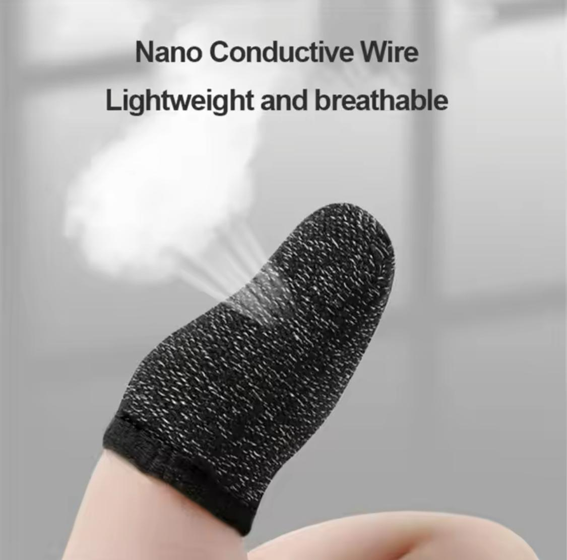1 Pair (2Pcs) of Mobile Touch Screen PUBG Triggers Fire Button/Anti-Sweat Breathable Thumb Gloves Finger Sleeves For Smooth Gaming Experience Free Size Fits All
