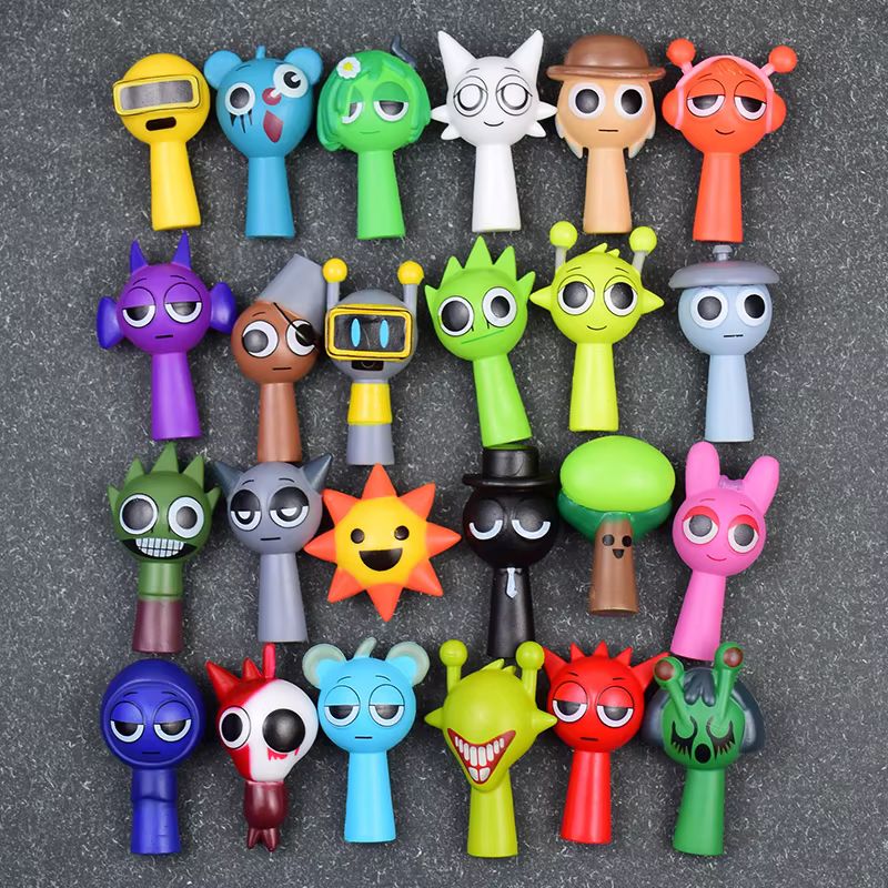 Sprunki 24pcs Set Mini Action Figure Toy Cartoon Movie Character Model Doll Figurines Collectible Kids Birthday Holiday 