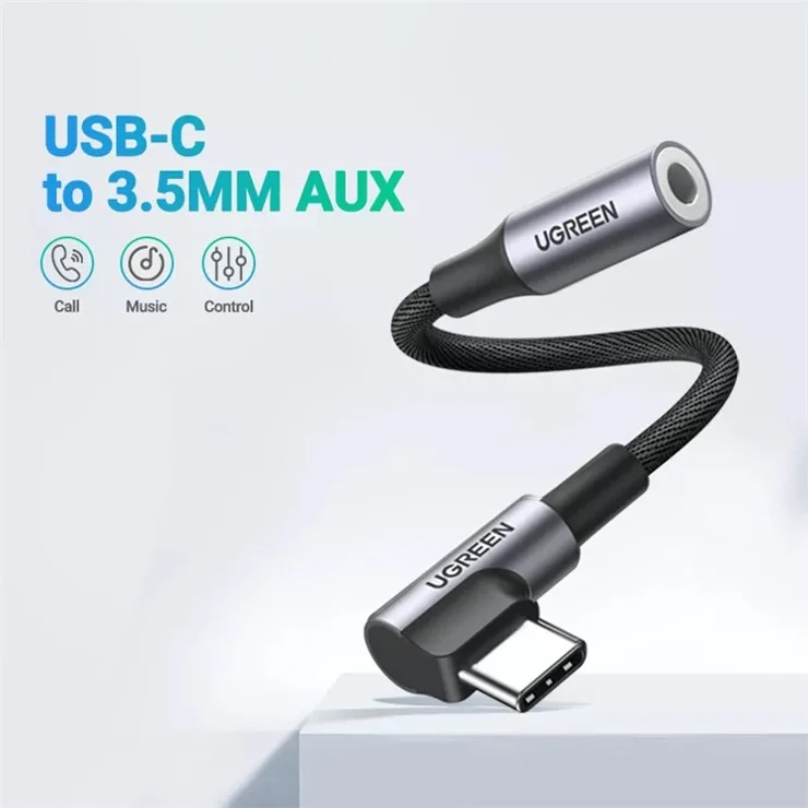 UGREEN Lott Type C to 3.5mm Audio Adapter Cable for Xiaomi, OnePlus, , Vivo , Oppo, universal compatibly For All Mobiles