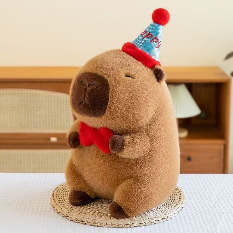 Capybara Plush Toy Set Mommy with 4 Little Capibaras Capibala Plushie Dolls Stuffed Animal Pillow Turtle Backpack Car Decor