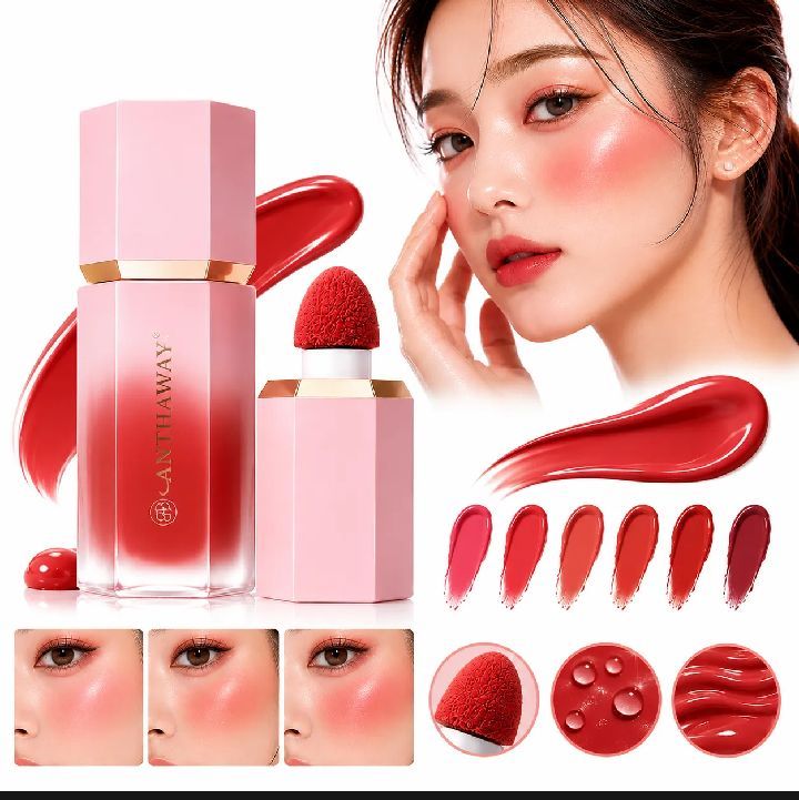 Liquid Blush & Lip Tint with Cushion Applicator – Long-Lasting Natural Glow