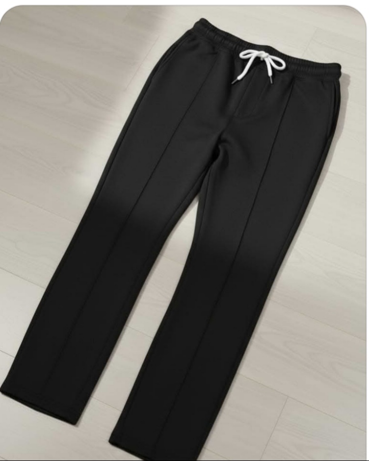 Black Wide Leg Beggy Straight Fit Trouser