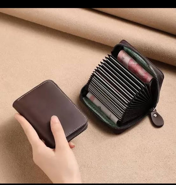 Zip Card Holder |Genuine Leather Wallet for Men and Boys |Zip card pouch |Stylish Leather Card Holder Wallet with Zip – Slim, Smart, and Functional Design | Long and slim wallet for men lZip card holder for men