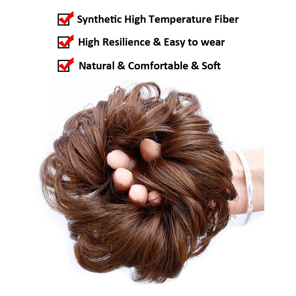 Light Brown Hair Jura Extension Big Hair Volumizer Bun Extension For Women And Girls Natural Look Hair Poni For Bridal Party And Daily Wear Soft Synthetic Hair Extension For Elegant Hairstyles Long Lasting Jura Hair Styling Accessory