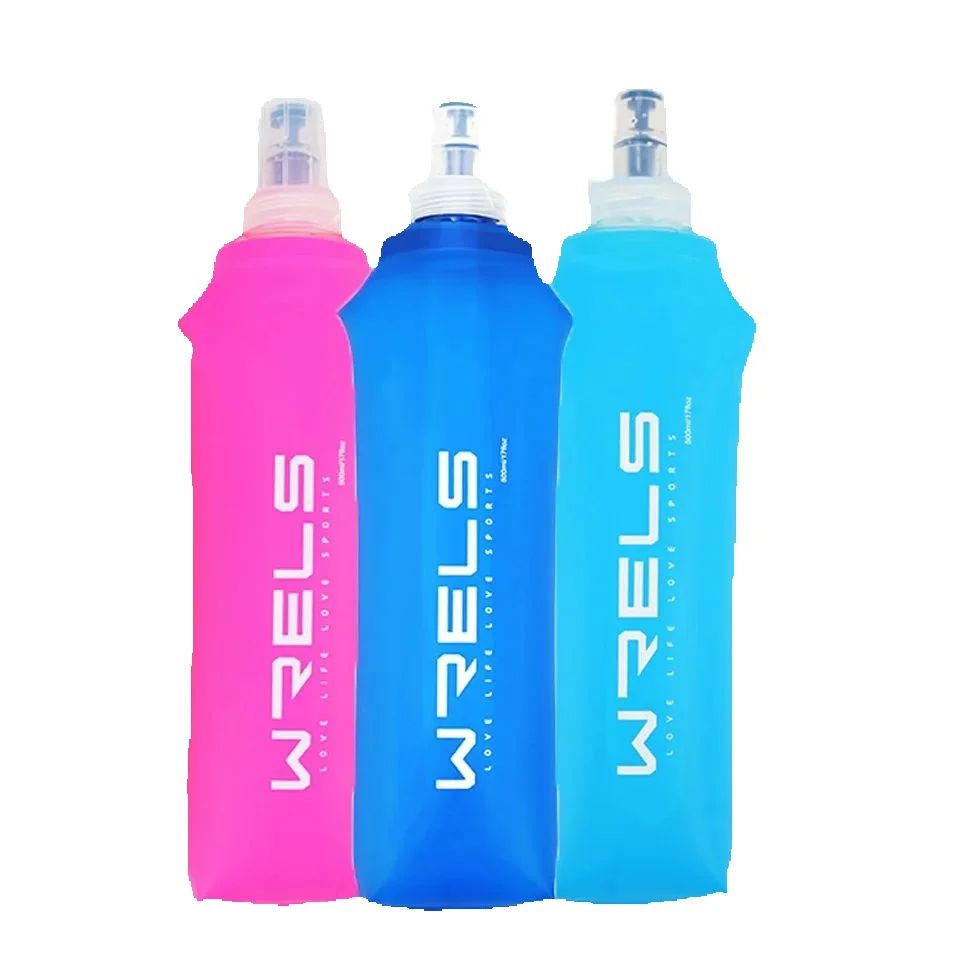 WRELS Cycling Water Bottle Leak-Proof Durable Soft Flask High Flow Sport Water Bag BPA Free Portable TPU Folding Water Bottle