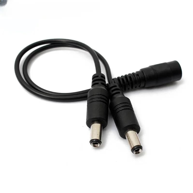 1 To 2 Dc Pin 1 Female To 2 Male Power Splliter Cable For Cctv Camera Internet Devices