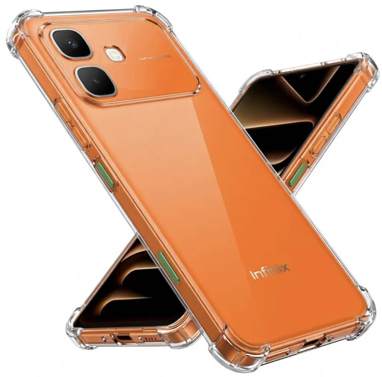 Infinix Smart 20 Back Cover Transparent Back Cover with Corner Bumper Protection - Clear Silicone Case for infinix Samrt20