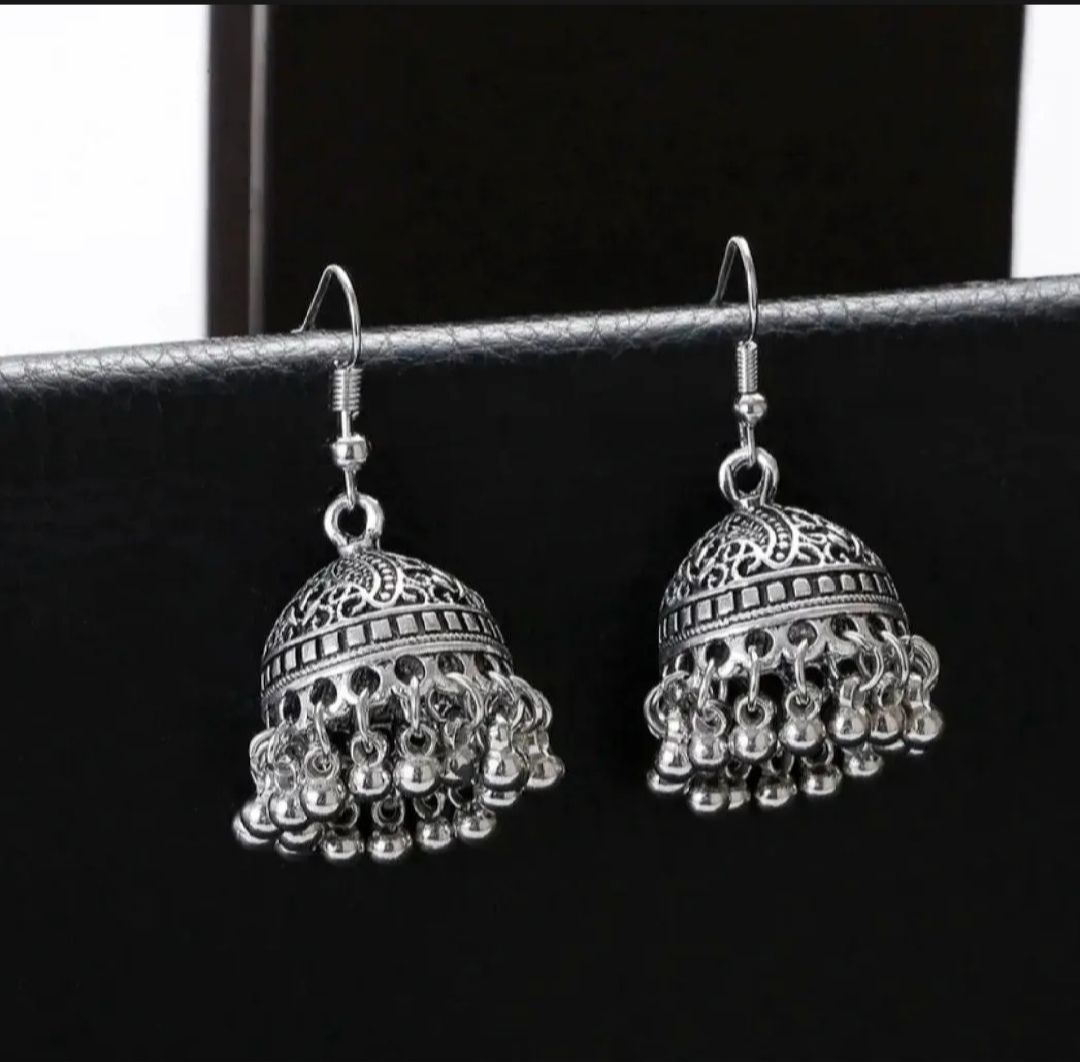 jhumka earrings oxidize golden color jhumka oxidizes silver jhumka