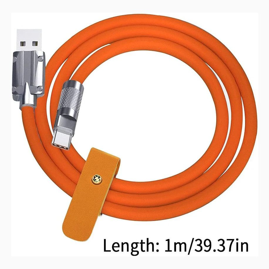 Universal 120W Liquid Silicon Fast Charging Data Cable Micro USB Type C 6mm Thickness for Samsung Redmi Oppo Realme OnePlus