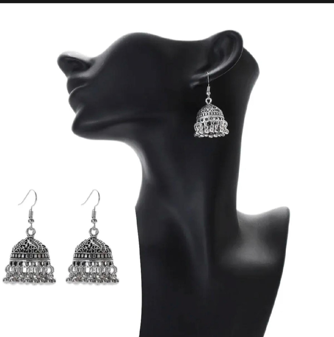 All Season Traditional Elegant Jhumka Earrings for Girls – Gold-Plated Alloy Hanging Earrings with Sparkling Beads