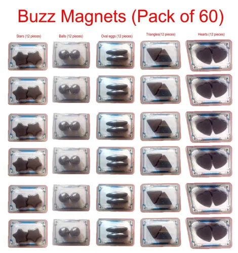 kalri shop Buzz Magnets Pack of 60 Magnet Pieces Singing Buzzing Rattle Snake Magnet Toys Magnetic Toys for Everyone