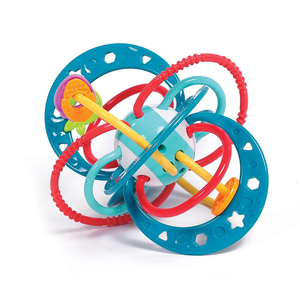 Huanger Sensory teether Toy & teether Ball for 0-6-12 Months, Grasping Ball teether, BPA-Free, Easy to Hold for Infants, Baby Gifts Toys, Blue