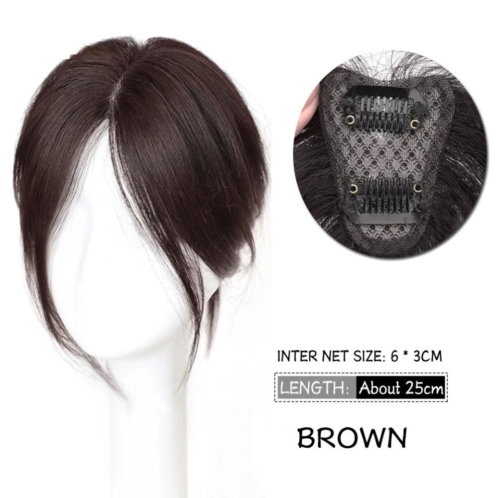Fashion 3D Natural Bangs Invisible Middle Part False Bangs Synthetic Clip-In Side Fringe Hairpieces Women