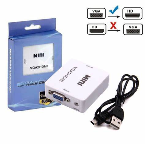 VGA To HDMI Adapter Output 1080P VGA Male to HDMI Female Audio Video Cable Converter