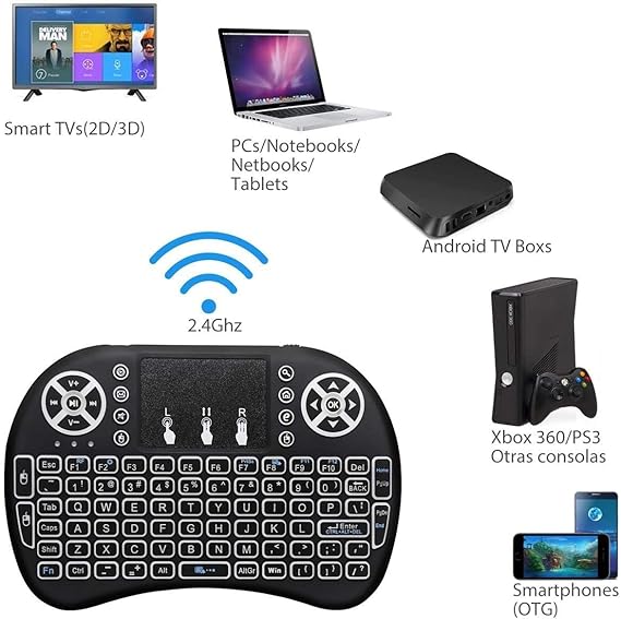 RF500 Mini Wireless Keyboard With Touchpad Three Color Backlight Air Mouse Rechargeable Remote For Smart TV Android Laptop PC Gaming